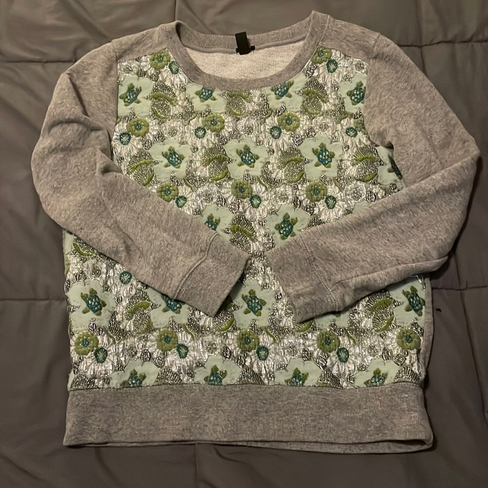 JCrew sweatshirt with beautiful brocade